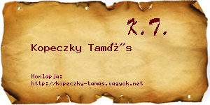 Kopeczky Tamás névjegykártya