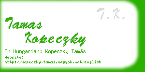 tamas kopeczky business card